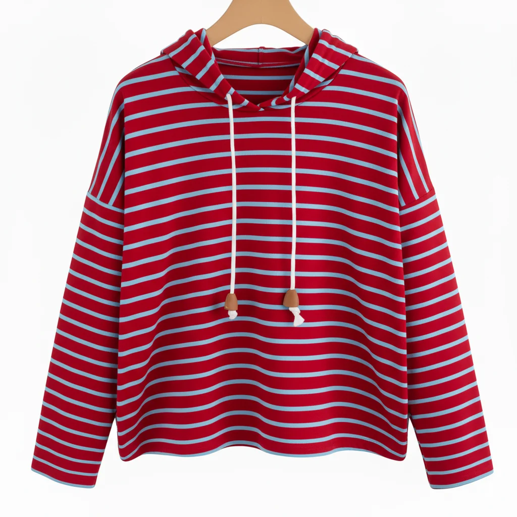 SiATEX CA - Drop Shoulder Oversize Striped Pullover Hoodie | Manufacturer for European and USA Companies Drop Shoulder Oversize Striped Pullover Hoodie | Manufacturer for European and USA Companies