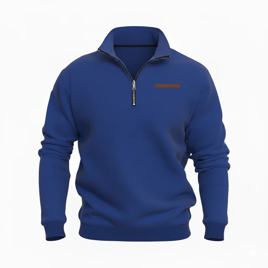 SiATEX CA - Half Zip Pullover Sweatshirt with High Collar | Manufacturer for European and USA Buyers Half Zip Pullover Sweatshirt with High Collar | Manufacturer for European and USA Buyers