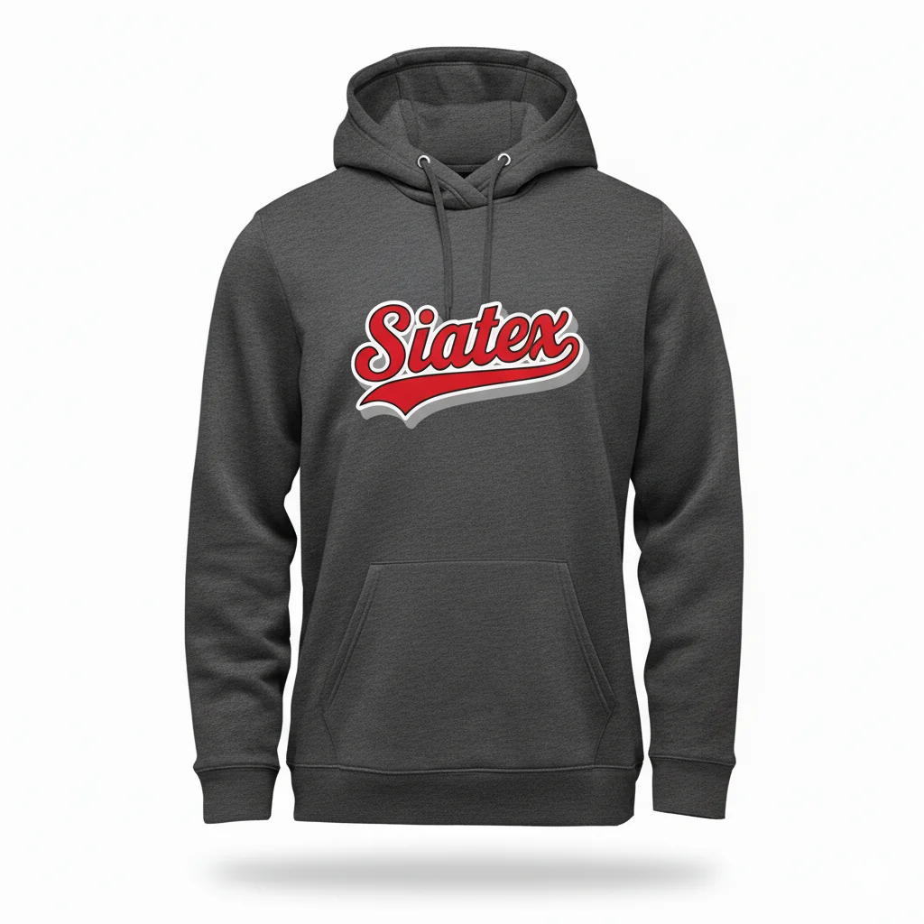 SiATEX CA - Men's Vintage Printed Logo Dark Grey Pullover Hoodie | Manufacturer for European and USA Brands Men's Vintage Printed Logo Dark Grey Pullover Hoodie | Manufacturer for European and USA Brands
