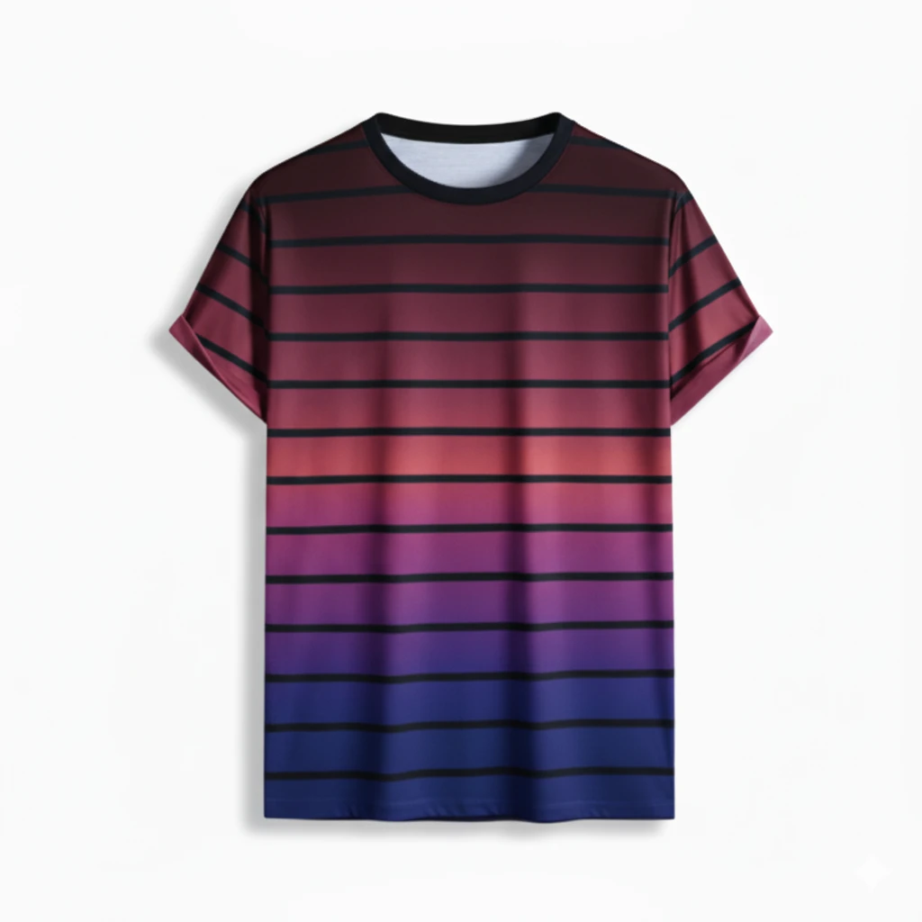 SiATEX CA - Modern Gradient Stripe T-shirt | Manufacturer for USA & European Brands Modern Gradient Stripe T-shirt | Manufacturer for USA & European Brands