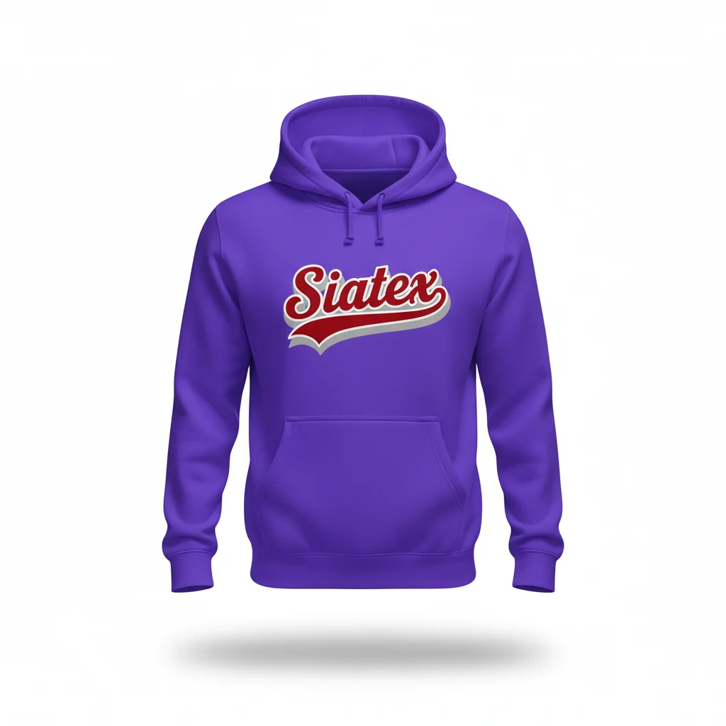 SiATEX CA - Sporty Printed Varsity Script Design Pullover Hoodie | Manufacturer for European and USA Brands Sporty Printed Varsity Script Design Pullover Hoodie | Manufacturer for European and USA Brands