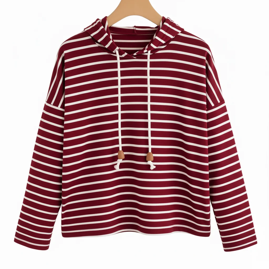 SiATEX CA - Unisex Loose Fit Stripe Pattern Hooded Sweatshirt | Manufacturer for European and USA Companies Unisex Loose Fit Stripe Pattern Hooded Sweatshirt | Manufacturer for European and USA Companies